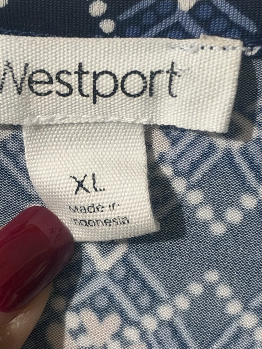 Westport Navy Blue & White Geometric Print Tunic - Picture 2 of 6